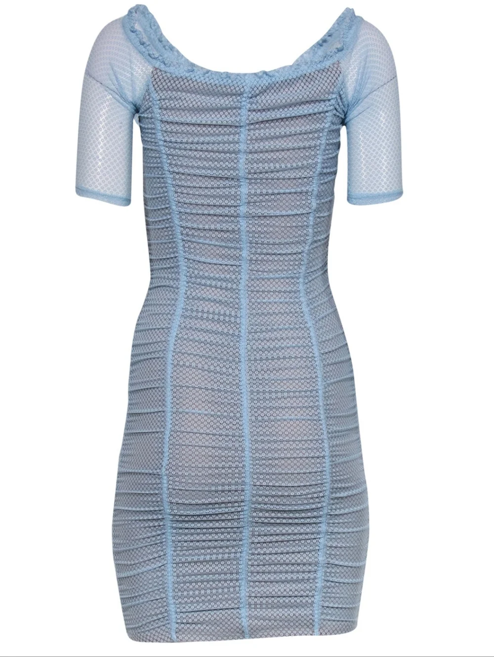MAJORELLE Ava Dress Baby Blue Lace Up Ruched Mini Size XXS